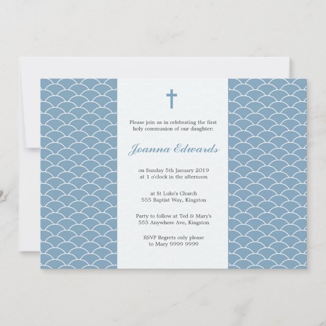 Invitaciones personalizadas a la primera comunión  (Anverso)