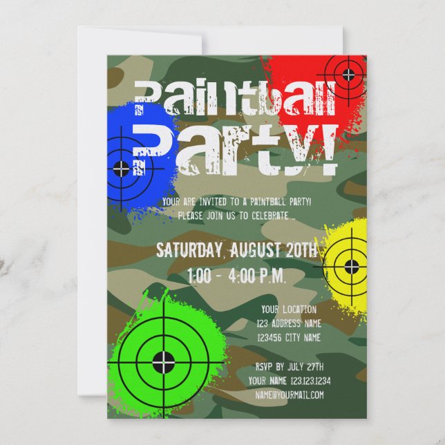 Invitaciones personalizadas a los partidos de pain (Anverso)