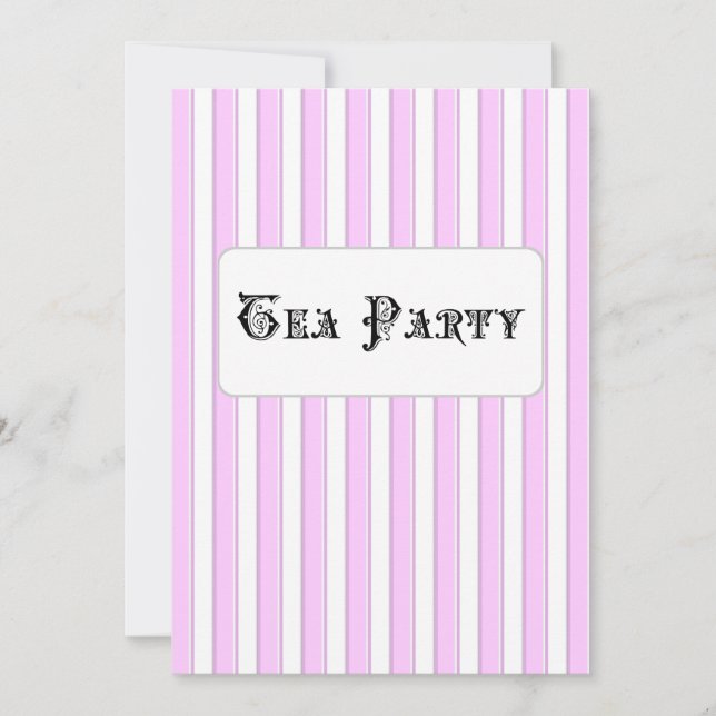 Invitaciones personalizadas a rayas rosadas para c (Anverso)