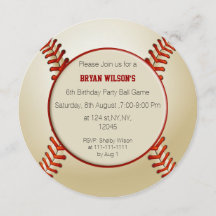 Invitaciones personalizadas al tema del béisbol Fi