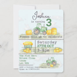 Invitaciones Personalizadas con Tema de Tractor Ve