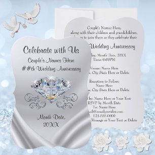 Invitaciones personalizadas de aniversario de boda