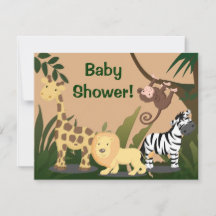 Invitaciones personalizadas de Baby Shower, animal