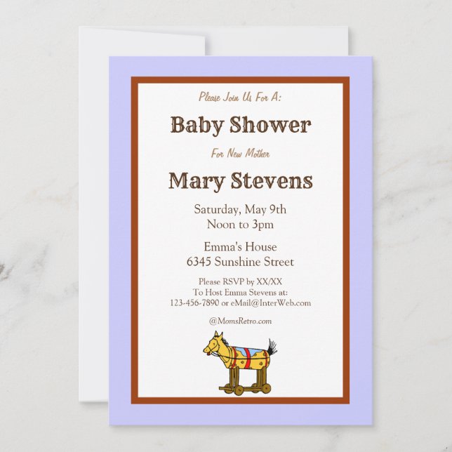 Invitaciones personalizadas de baby shower western (Anverso)