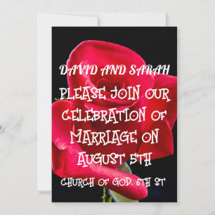 Invitaciones personalizadas de boda con rosa roja