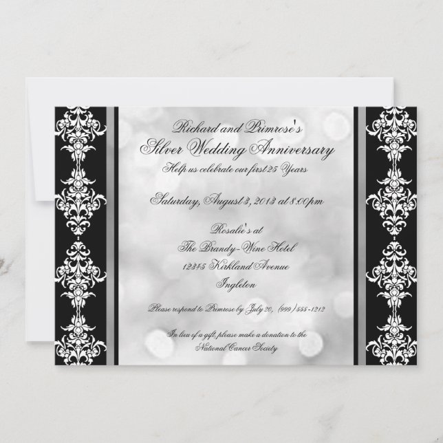 Invitaciones personalizadas de bodas de plata para (Anverso)