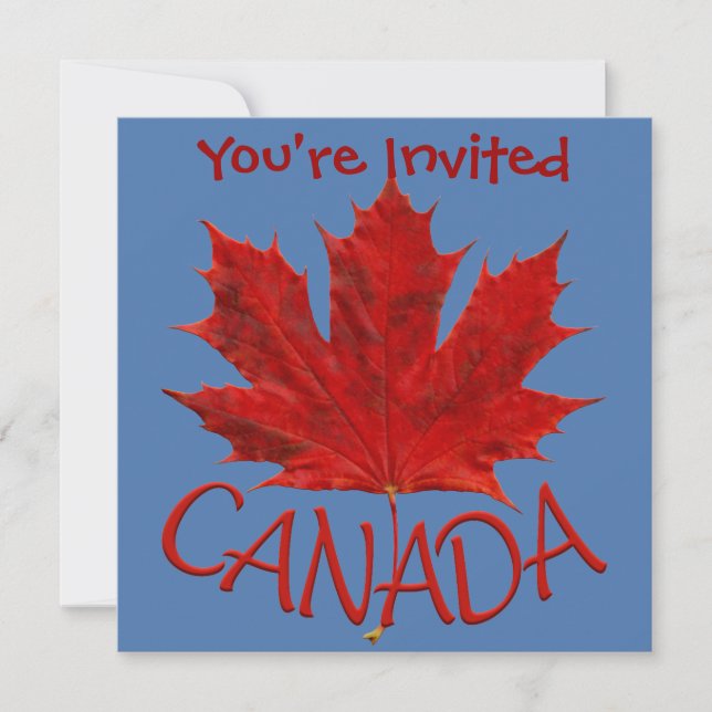 Invitaciones Personalizadas de Canadá Bandera Cana (Anverso)