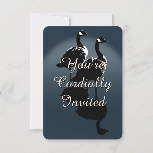 Invitaciones Personalizadas de Canadá Ganso RSVP C (Anverso)