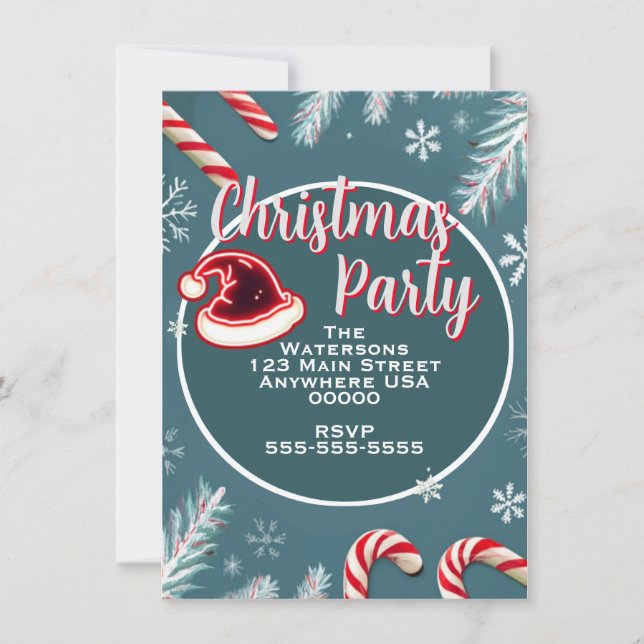 Invitaciones Personalizadas de Caramelos de Navida (Anverso)