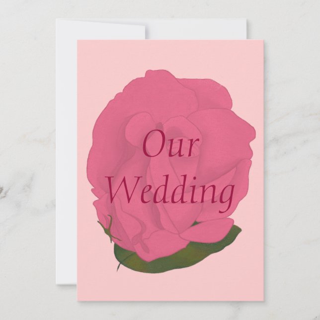 Invitaciones personalizadas de casamiento rosa (Anverso)