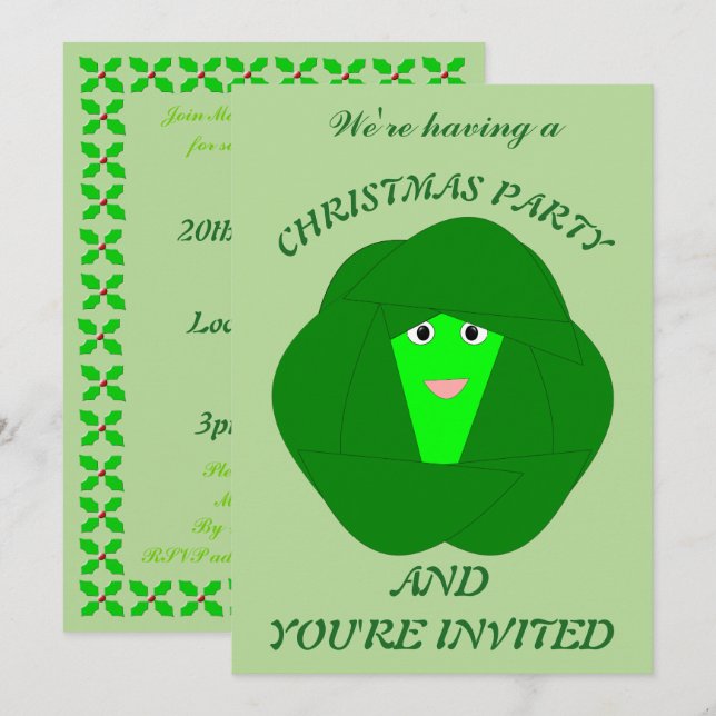 Invitaciones personalizadas de coles de Bruselas m (Anverso / Reverso)