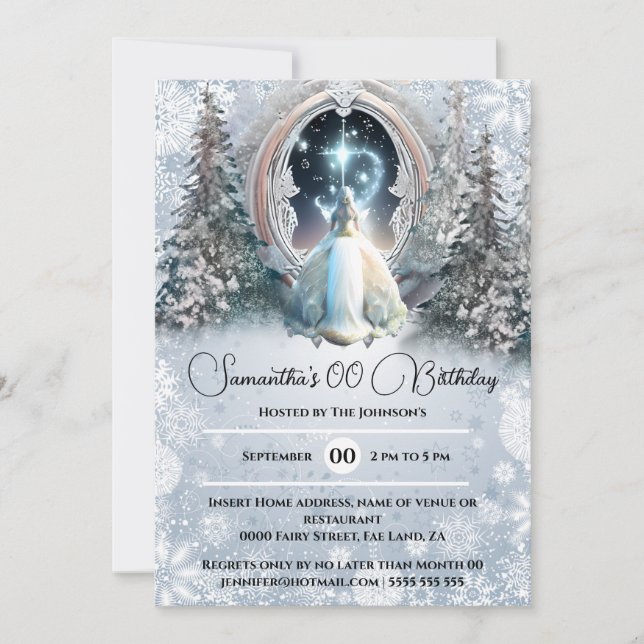 Invitaciones personalizadas de cuento de hadas par (Anverso)