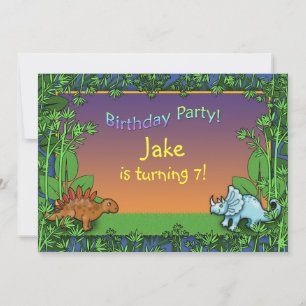 Invitaciones personalizadas de cumpleaños de dinos