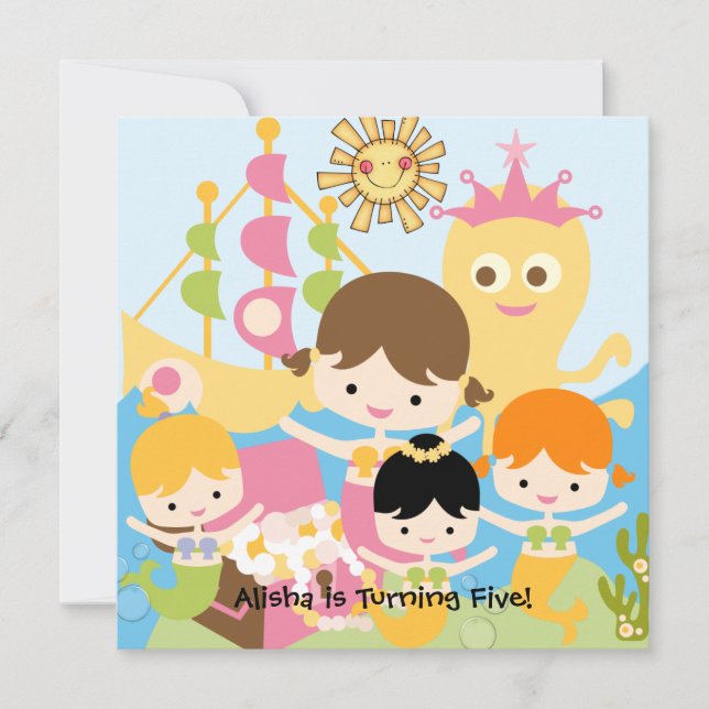 Invitaciones personalizadas de cumpleaños de Fiest (Anverso)