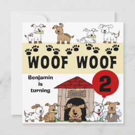 Invitaciones personalizadas de cumpleaños de perro