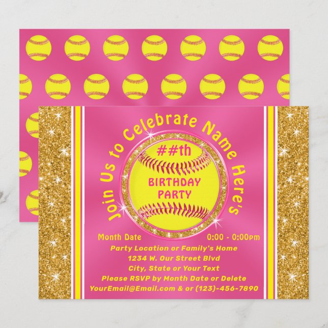 Invitaciones Personalizadas de Cumpleaños para Fie (Anverso / Reverso)