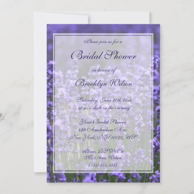 Invitaciones personalizadas de ducha de novias de  (Anverso)