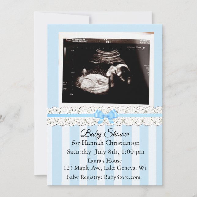 Invitaciones personalizadas de ducha para bebés po (Anverso)