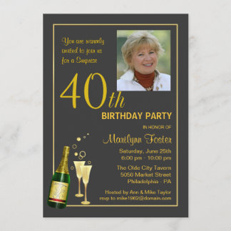Invitaciones personalizadas de foto de Fiesta por 