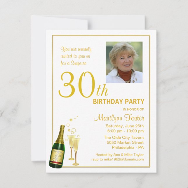 Invitaciones personalizadas de foto de Fiesta por  (Anverso)