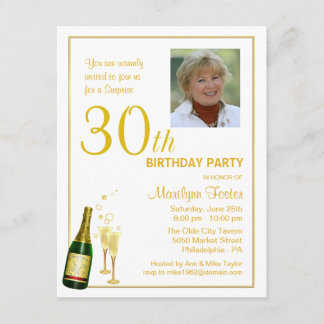 Invitaciones personalizadas de foto de Fiesta por 