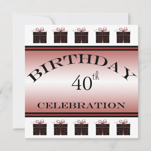 Invitaciones personalizadas de la 40ª fiesta de cu (Anverso)