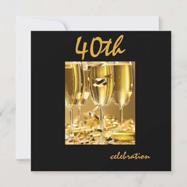 Invitaciones personalizadas de la 40ª fiesta de cu (Anverso)