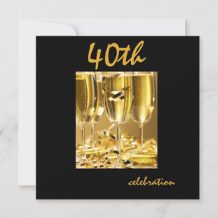 Invitaciones personalizadas de la 40ª fiesta de cu