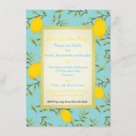 Invitaciones personalizadas de la fiesta de jardín