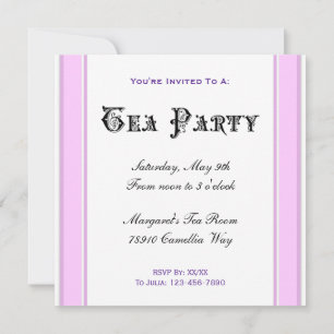 Invitaciones personalizadas de la fiesta del té co
