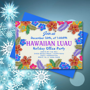 Invitaciones personalizadas de Luau hawaiano con f