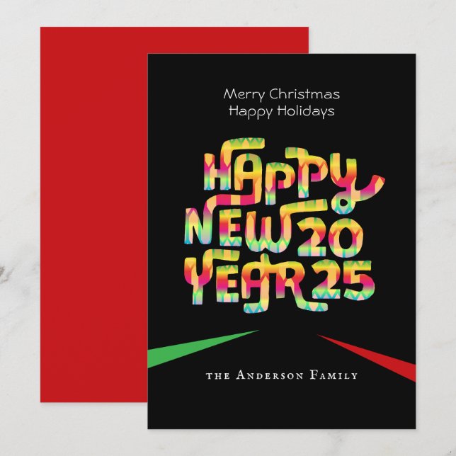 Invitaciones Personalizadas de Navidad y Año Nuevo (Anverso / Reverso)