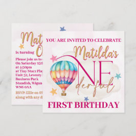 Invitaciones personalizadas de oso en un globo