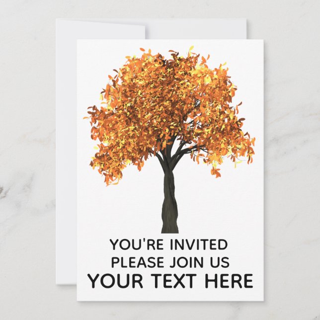 Invitaciones personalizadas de otoño (Anverso)
