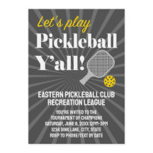 Invitaciones Personalizadas de Pickleball para Tor
