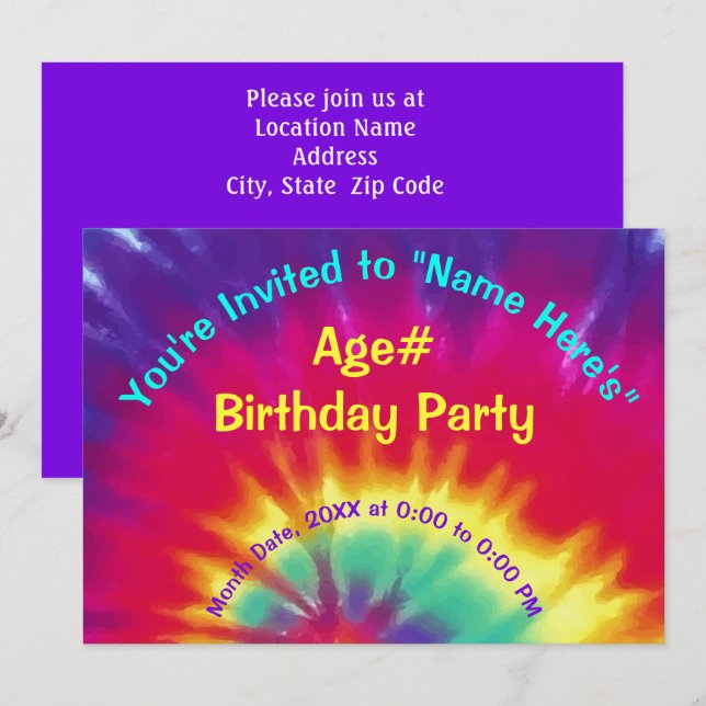 Invitaciones personalizadas de tinte de tiempo, cu (Anverso / Reverso)