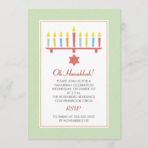 Invitaciones personalizadas del partido Hanukkah