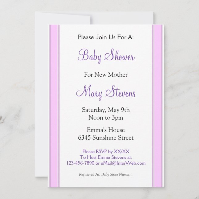 Invitaciones personalizadas para baby shower con r (Reverso)