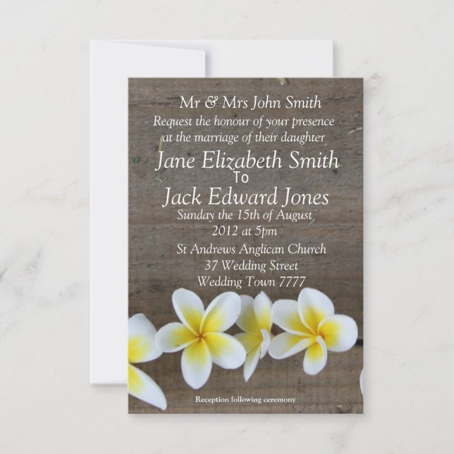 Invitaciones personalizadas para bodas en la playa (Anverso)
