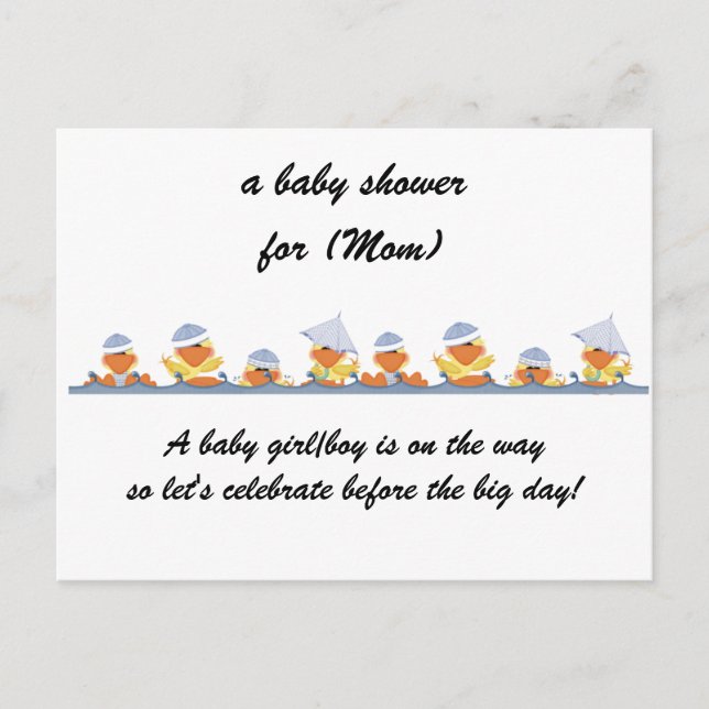 Invitaciones personalizadas para ducha de bebé - P (Anverso)