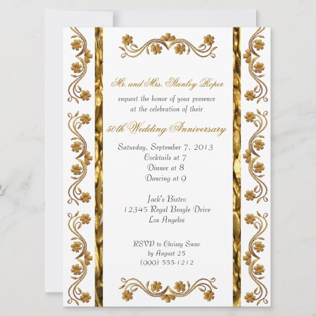 Invitaciones personalizadas para el 50 aniversario (Anverso)