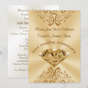 Invitaciones personalizadas para el 65º aniversari