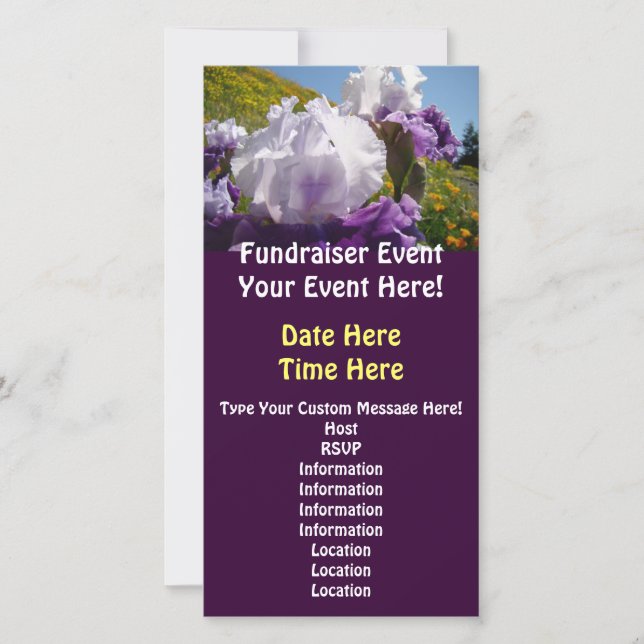Invitaciones personalizadas para eventos de recaud (Anverso)