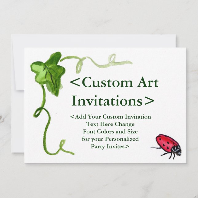 Invitaciones personalizadas para fiesta con arte d (Anverso)