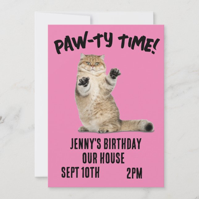 Invitaciones personalizadas para fiesta de cumplea (Anverso)