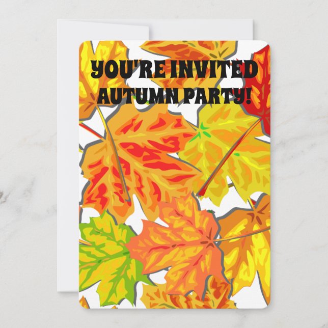 INVITACIONES PERSONALIZADAS PARA FIESTA DE OTOÑO A (Anverso)