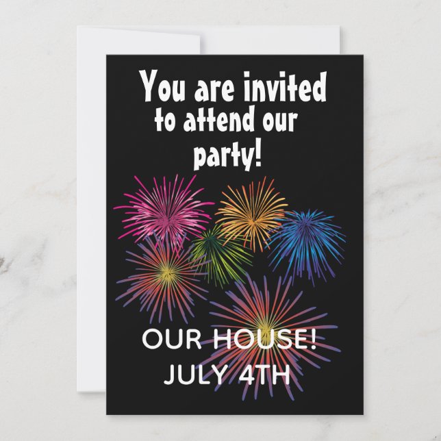 INVITACIONES PERSONALIZADAS PARA FUEGOS ARTIFICIAL (Anverso)