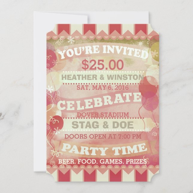 Invitaciones personalizadas para Stag & Doe del Ci (Anverso)