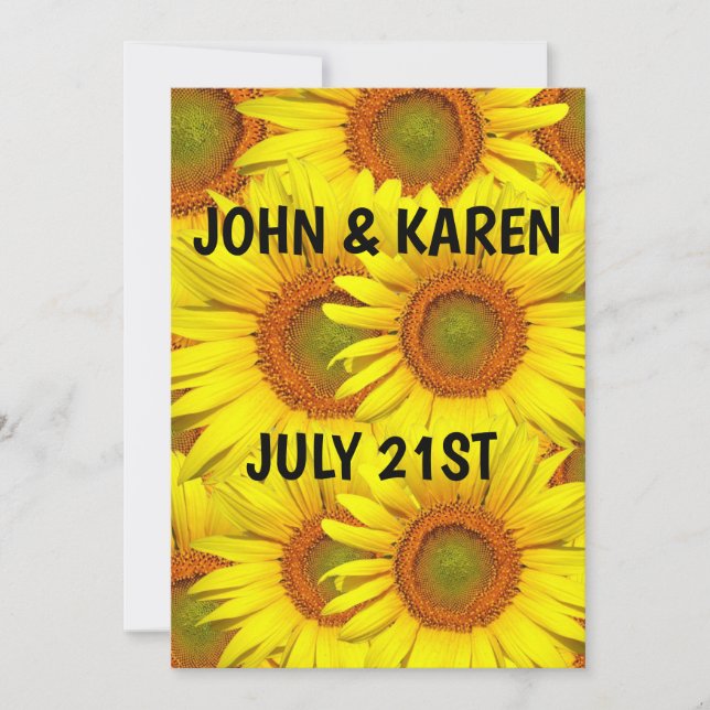 INVITACIONES PERSONALIZADAS POR BODAS SUNFLOWER (Anverso)