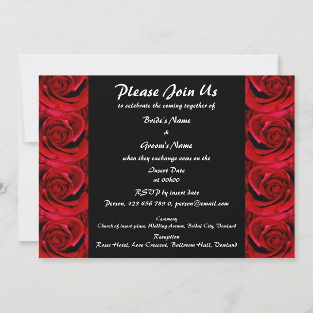 Invitaciones - personalizado negro rojo especial (Anverso)